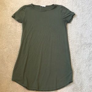 Olive green t-shirt dress